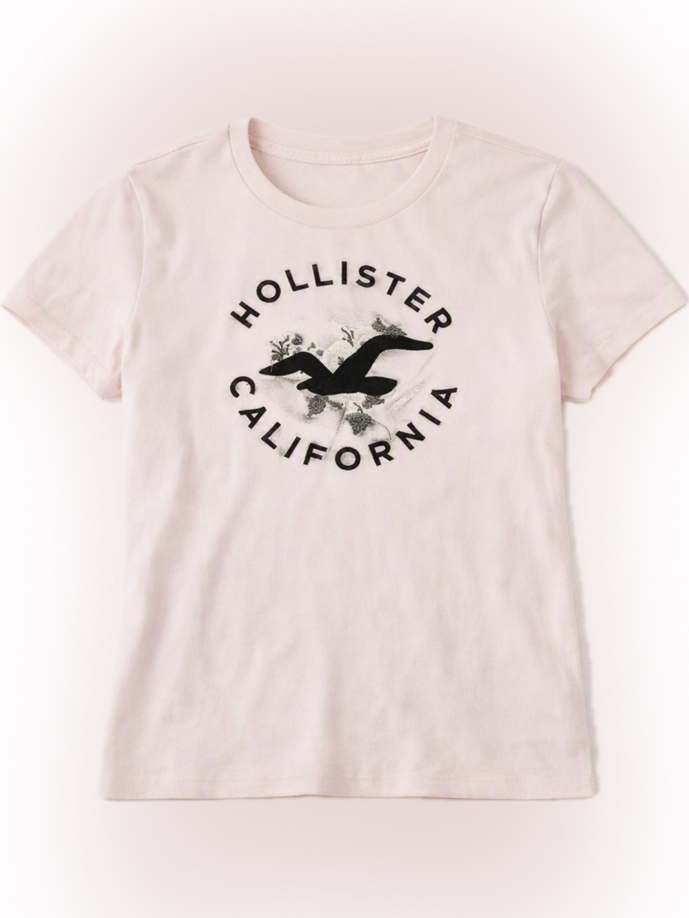 Hollister Light Pink Graphic Logo Tee